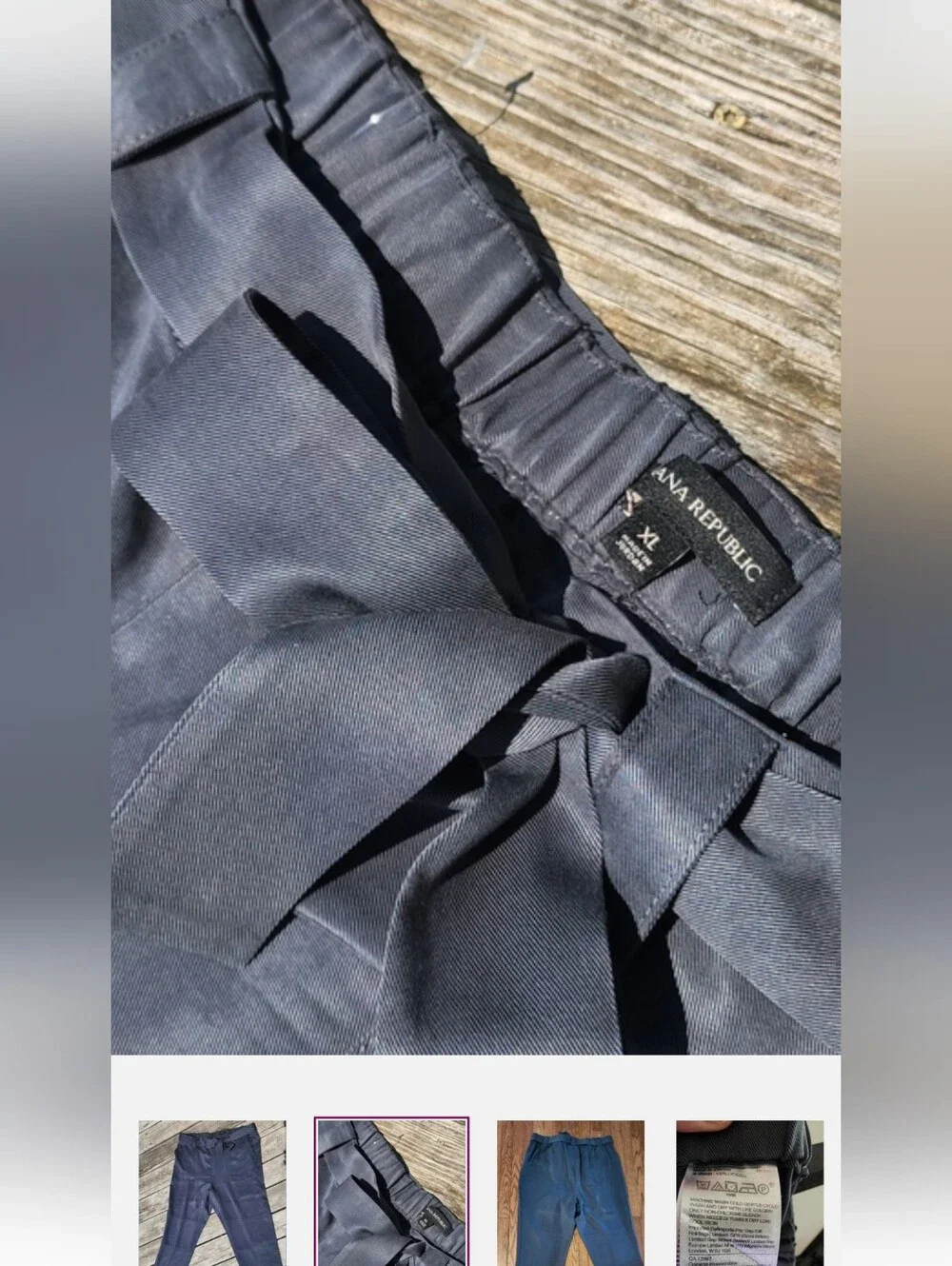 Woman's Grey Banana Republic Straight-Leg Dress Pants With Tie